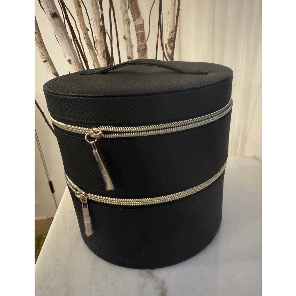 Lancôme Cosmetic Case Black Faux Leather Travel Makeup Storage Case